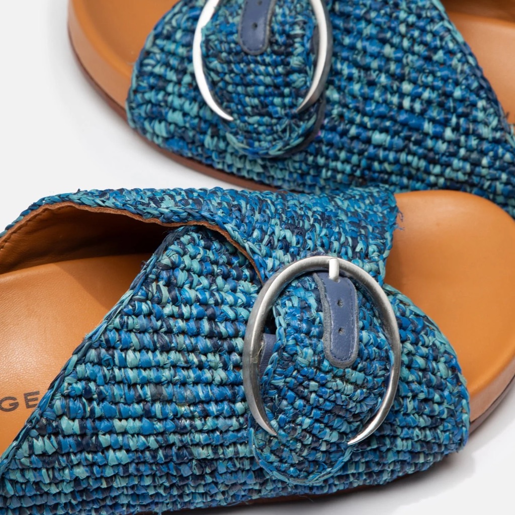 Clergerie Paris Azure Raffia Quirk Sandals